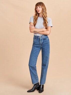 La Ligne High-Rise Straight Leg Jeans Size 26 (fits like 25)